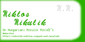 miklos mikulik business card